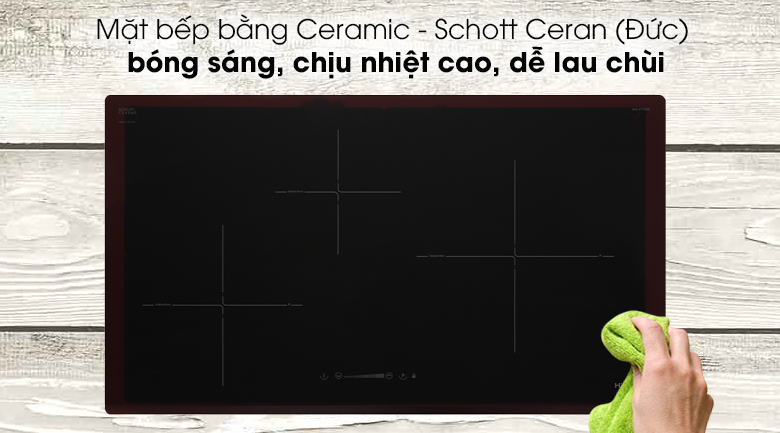 Bếp từ 3 vùng nấu Hafele HC-I773D - Mặt bếp bằng kính Ceramic - Schott Ceran