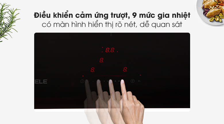 Điều khiển cảm ứng trượt - Bếp từ 3 vùng nấu Hafele HC-I773D (536.01.905)