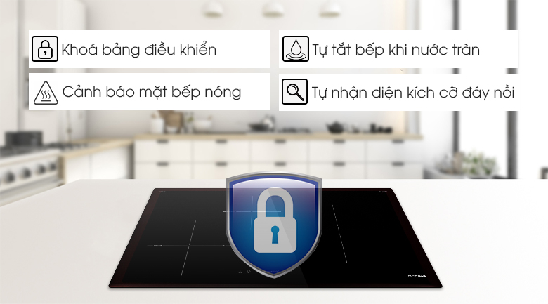 Tính năng an toàn - Bếp từ 3 vùng nấu Hafele HC-I773D (536.01.905)