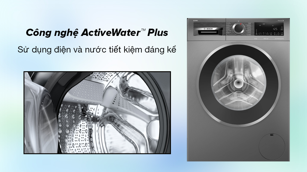 Máy giặt Bosch 10kg WGG254A0VN - Khối lượng giặt 10kg, phù hợp gia đình từ 5 - 6 người