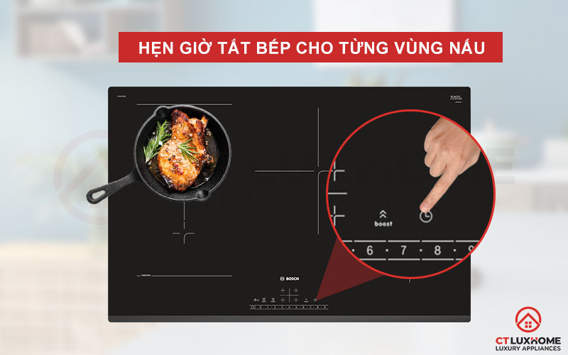 Quản lý các món ăn tốt hơn với chức năng hẹn giờ từng vùng nấu.