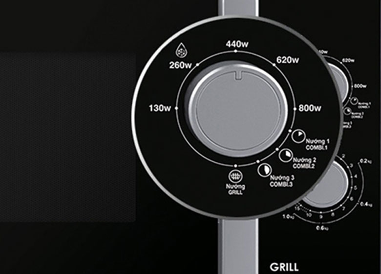 Lò vi sóng Sharp R-G322VN-S - Bảng điều khiển song ngữ Anh-Việt dễ dùng
