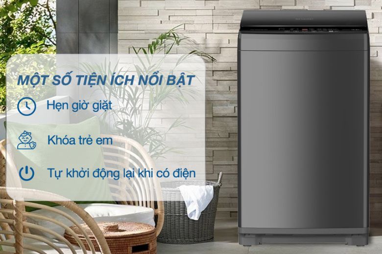 Máy giặt Sharp 10 kg ES-W10SV-GY lồng đứng-8