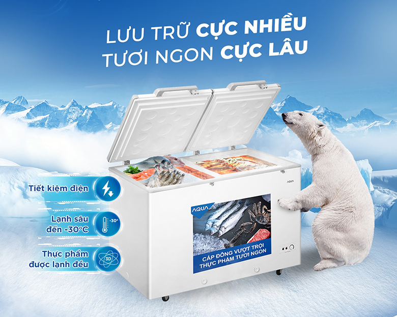 Tủ đông Aqua Inverter 425 lít AQF-C5701E