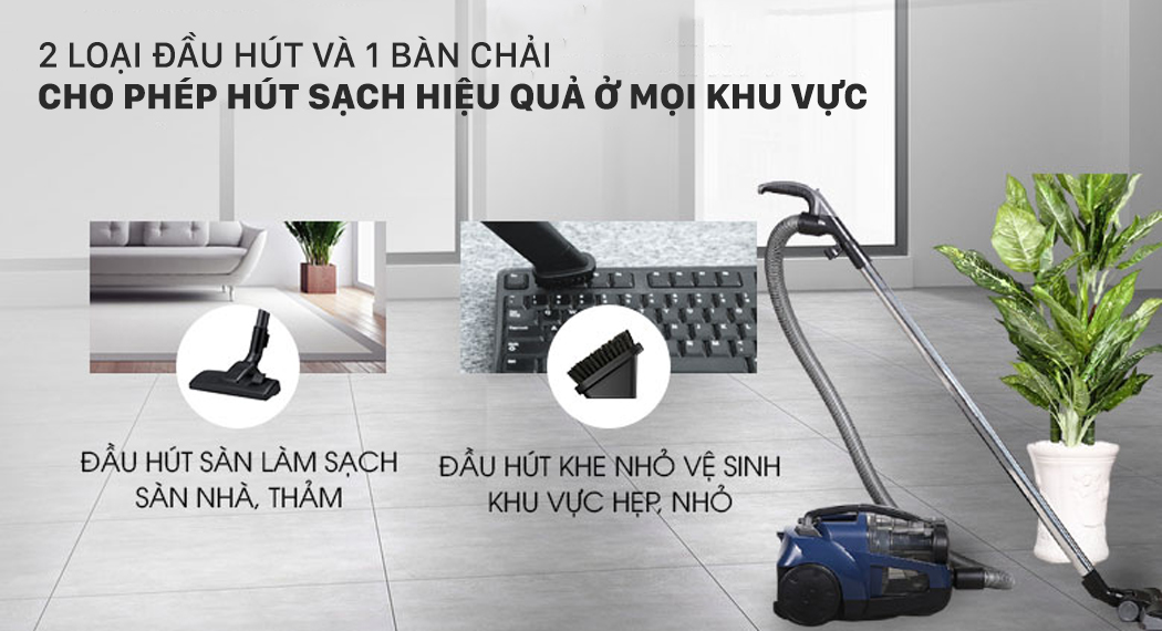 Máy hút bụi Panasonic MC-CL573AN49 1800W - Đầu hút bụi, bàn chải