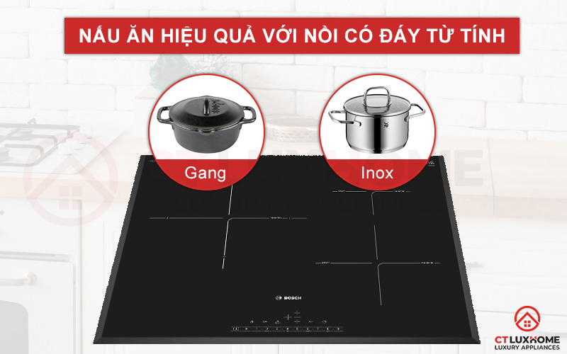 Nấu ăn hiệu quả với nồi chảo có đáy từ tính.