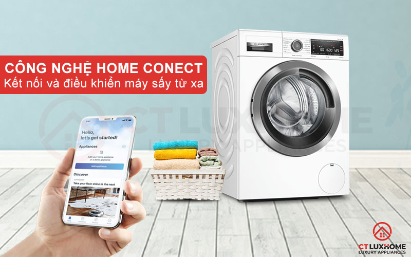 Công nghệ tích hợp Home Connect, kết nối và điều khiển từ xa dễ dàng