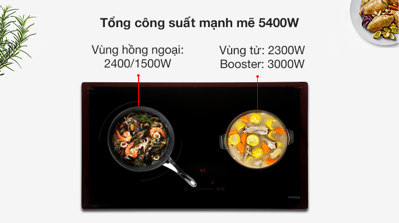 Tổng công suất - Bếp từ hồng ngoại Hafele HC-M772D (536.61.695)