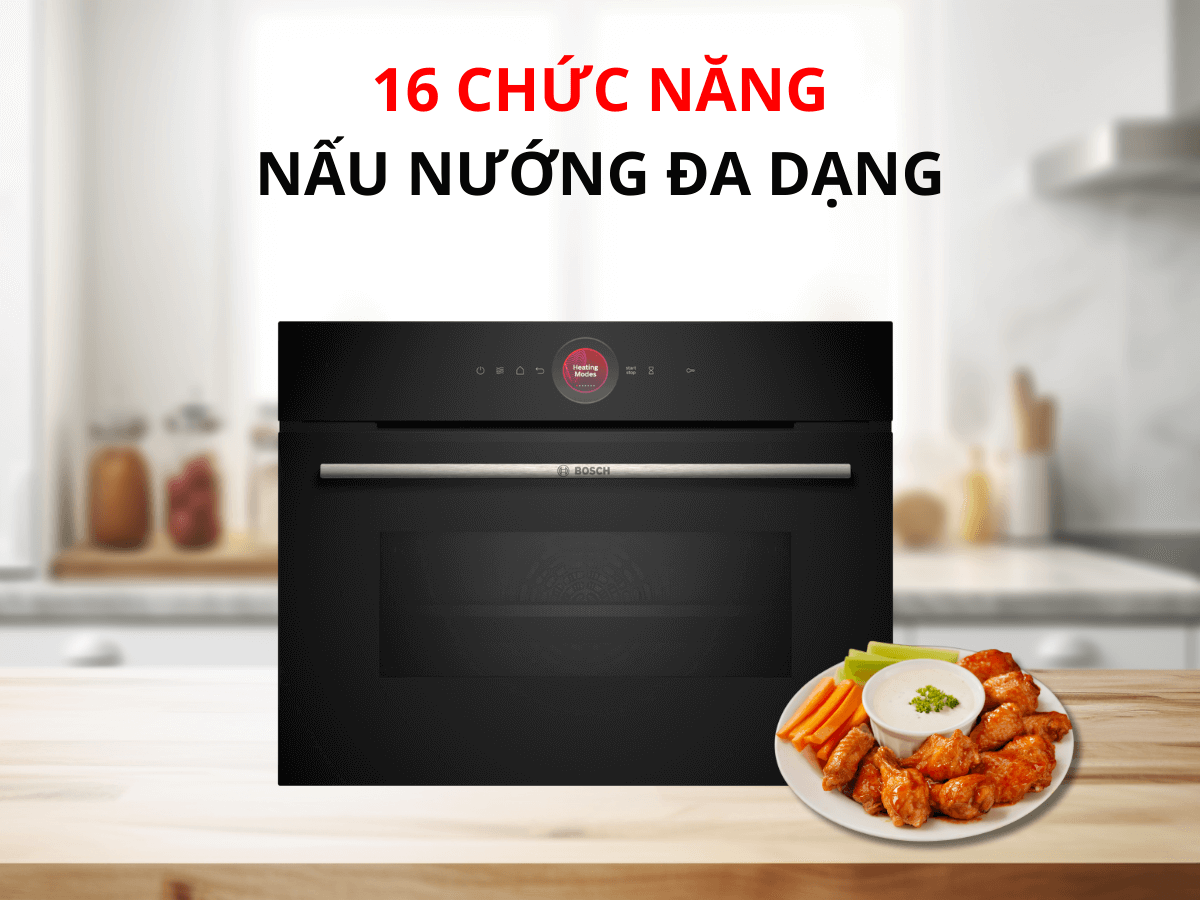 Kết hợp chức năng vi sóng, 16 chế độ nấu nướng đa dụng