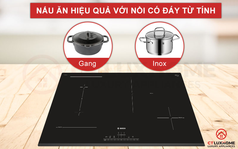 Nấu ăn hiệu quả hơn khi sử dụng các nồi chảo có đáy từ tính.