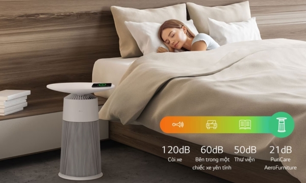 Máy lọc không khí LG PuriCare Aero Furniture AS20GPWU0 hoạt động yên tĩnh