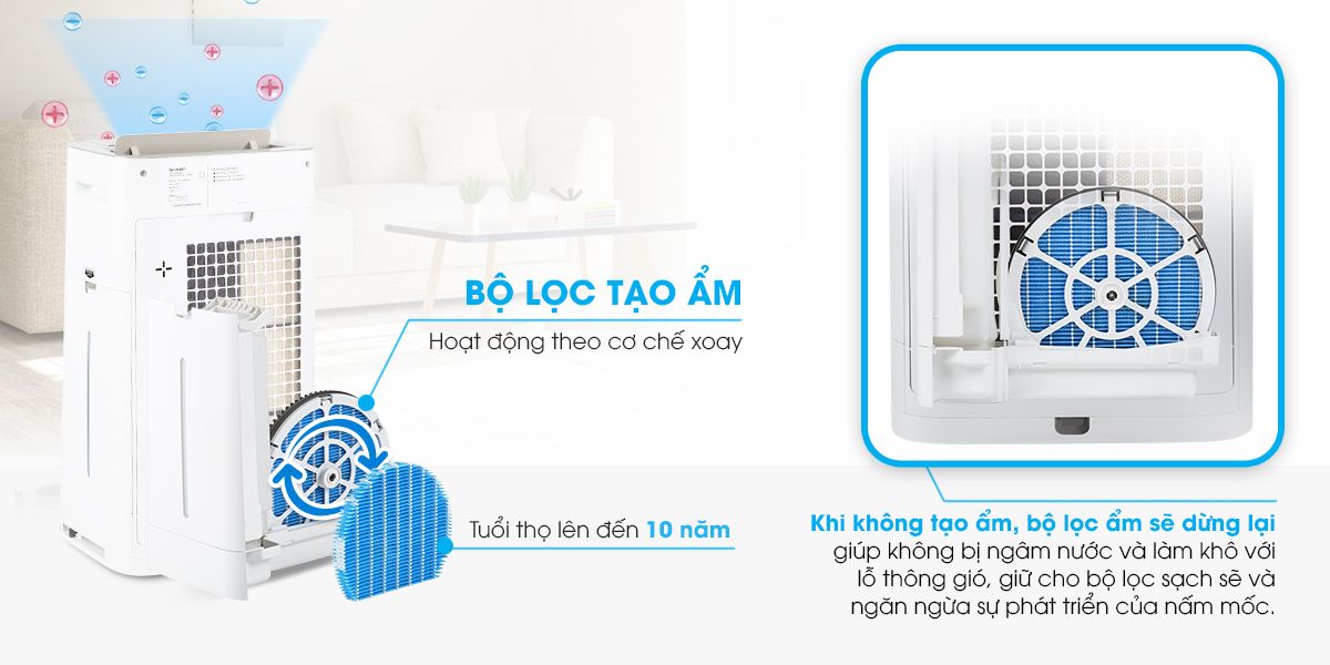 Máy lọc không khí tạo ẩm Sharp KC-G60EV-W