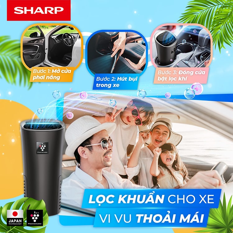 máy lọc không khí ô tô sharp ig-gc2e-b không khí xanh ảnh 1