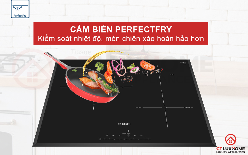 Cảm biến PerfectFry kiểm soát nhiệt độ, cho món chiên xào hoàn hảo hơn.