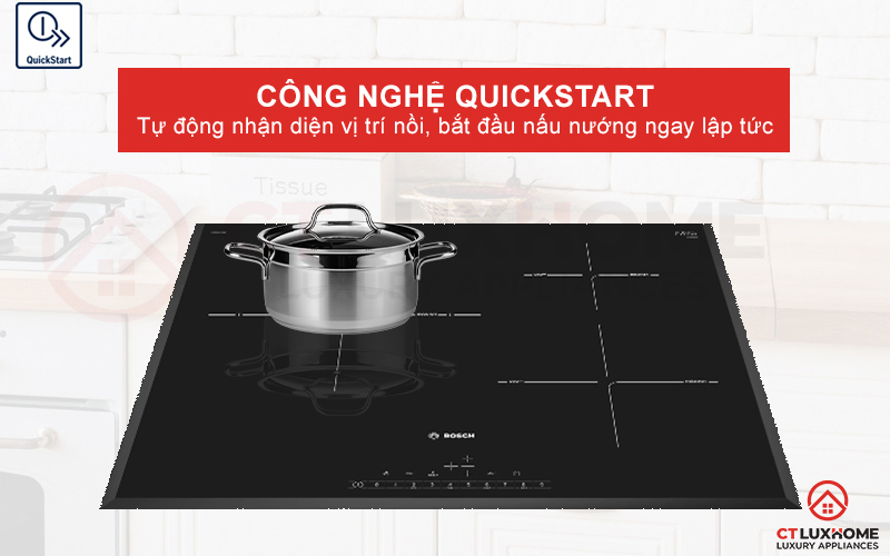 Nhận diện vị trí nồi nhanh chóng nhờ công nghệ QuickStart.