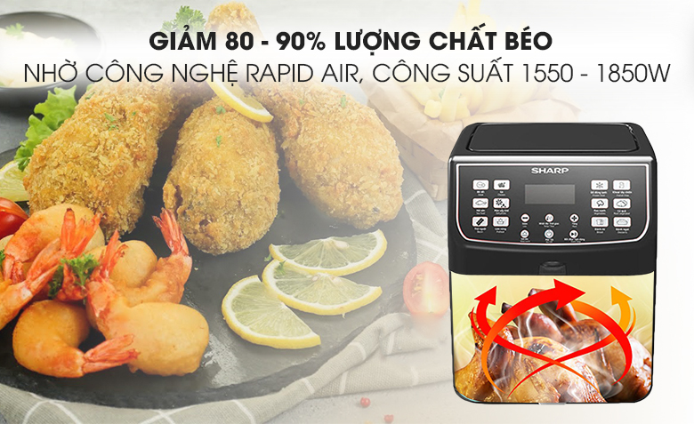 Công nghệ Rapid Nồi chiên không dầu Sharp KF-AF55EV-BK 5.5 lít
