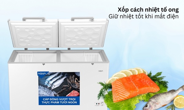 Tủ đông Aqua Inverter 319 lít AQF-C4201E duy trì nhiệt độ sau khi mất điện