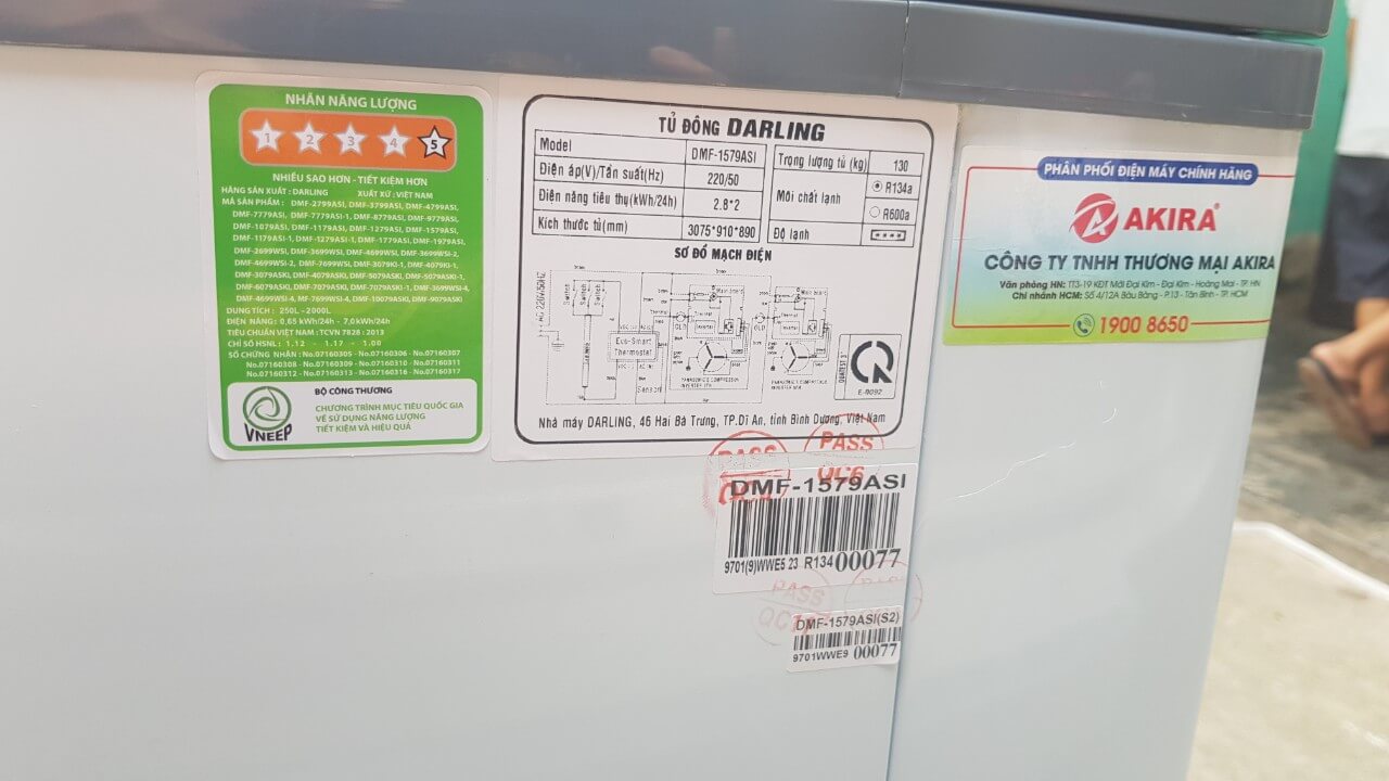 Tủ đông Darling Smart Inverter DMF-1579ASI 3 cửa mở dung tích 1700 lít